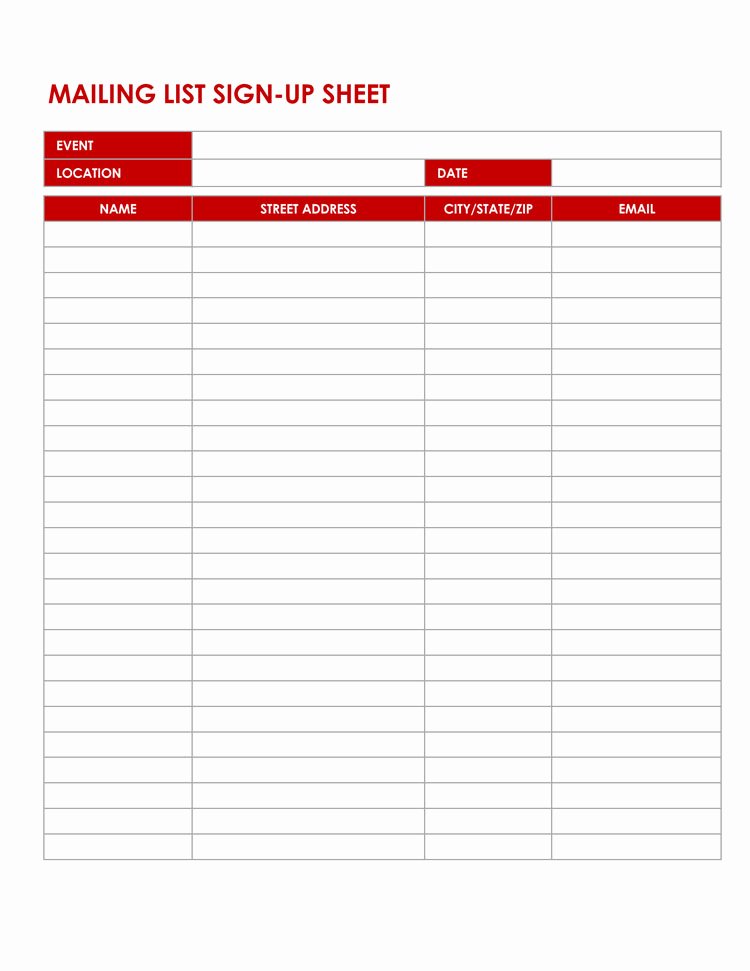 Picnic Sign Up Sheet Template Unique 26 Free Sign Up Sheet Templates Excel &amp; Word