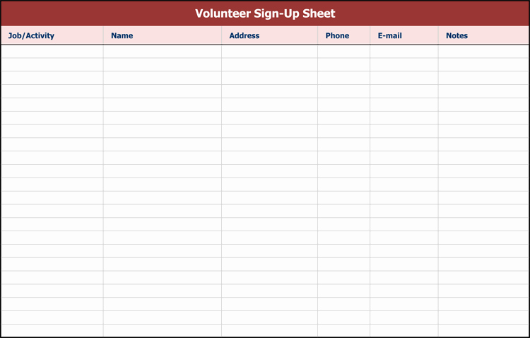 Picnic Sign Up Sheet Template Unique 9 Sign Up Sheet Templates to Make Your Own Sign Up Sheets