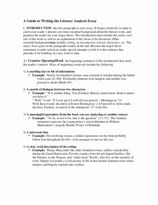 Picture Book Analysis Essay Luxury A Guide to Writing the Literary Analysis Essay