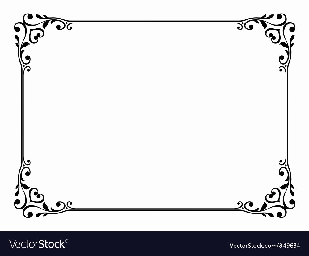 Picture Frame Vector Awesome Calligraphy Frame Royalty Free Vector Image Vectorstock