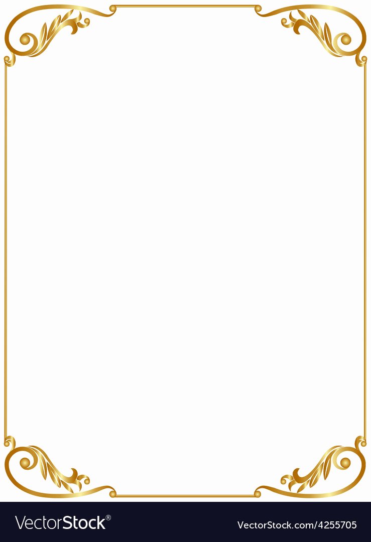 Picture Frame Vector Elegant Gold Frame Royalty Free Vector Image Vectorstock