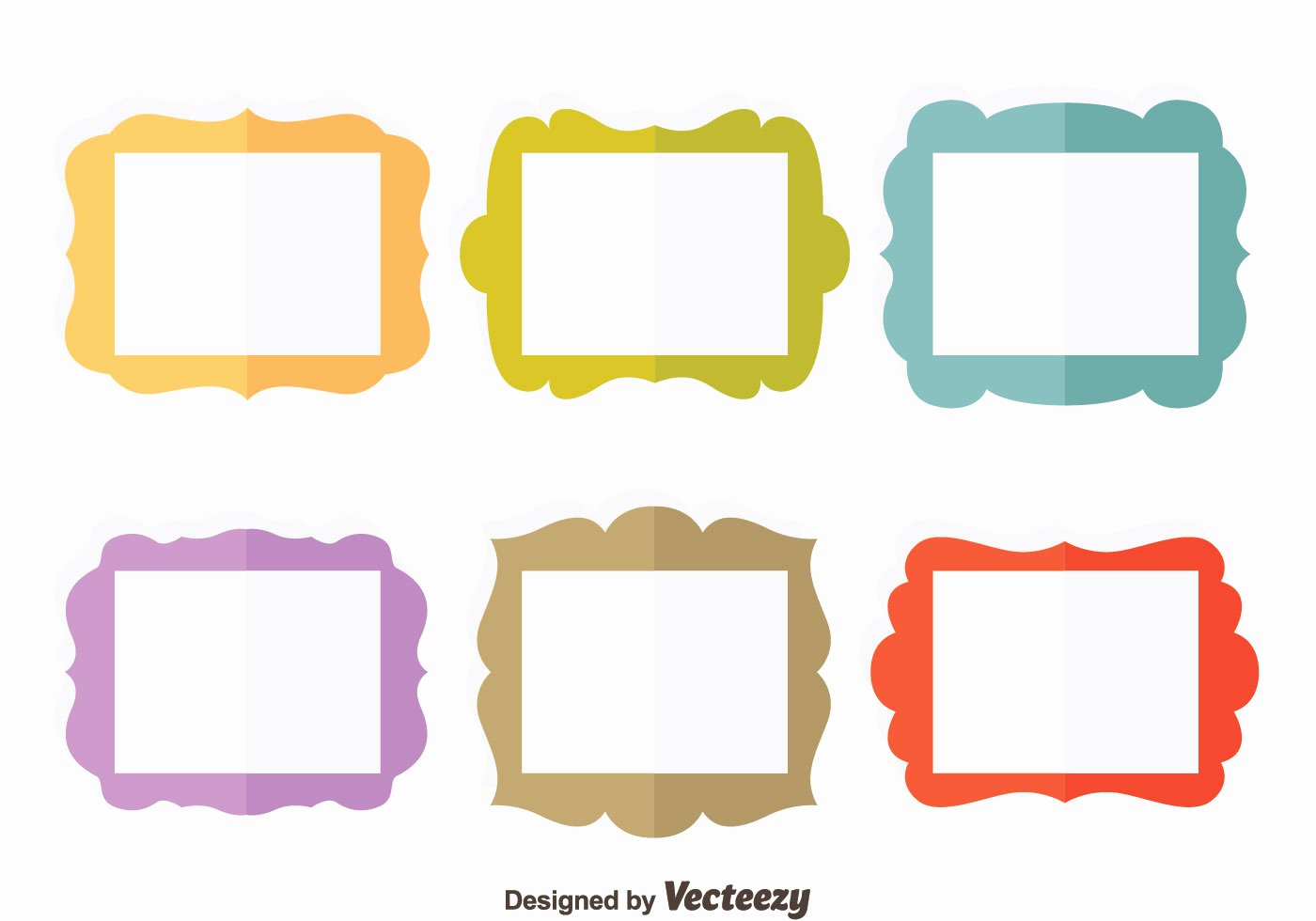 Picture Frame Vector Luxury Colorful Flat Frame Vector Set Download Free Vector Art