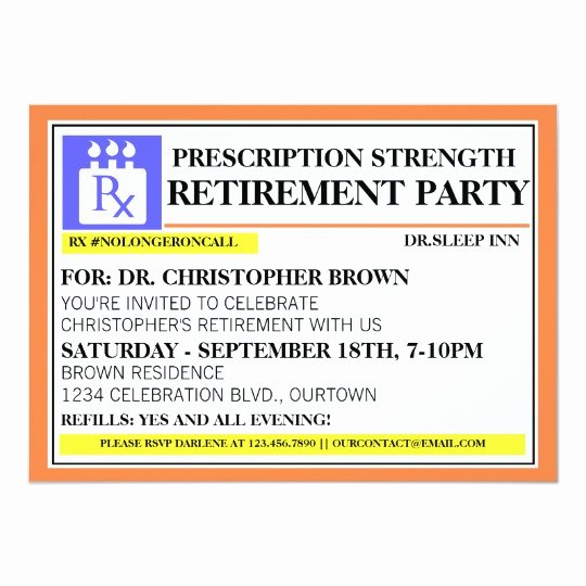 Pill Bottle Labels Template Lovely Fun Prescription Label Retirement Invitations