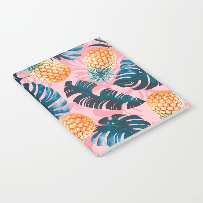 Pineapple Leaf Template Lovely Pineapple and Leaf Pattern Notebook by Burcukorkmazyurek