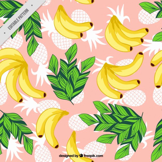 Pineapple Leaf Template Luxury Banana and Pineapple with Leaves Pattern Vector