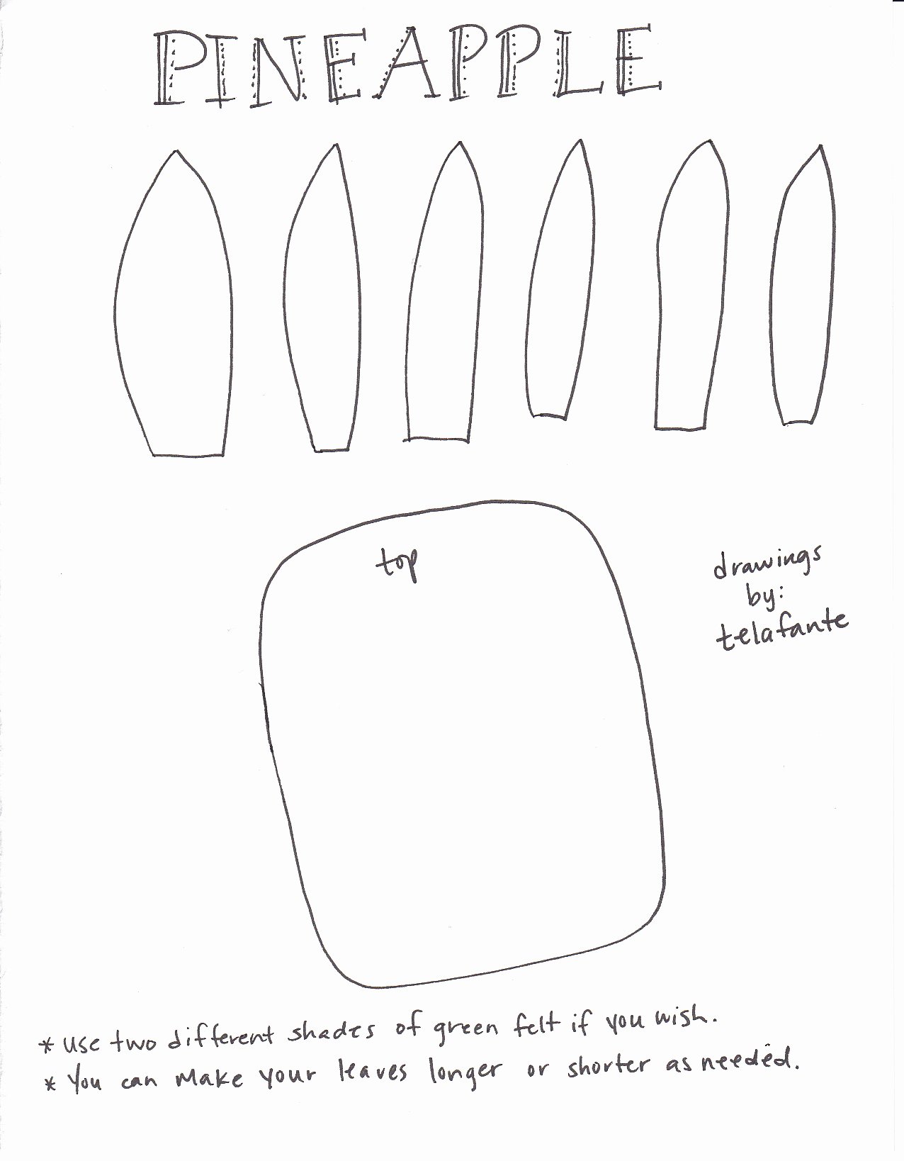 Pineapple Leaves Template Awesome Sewing Easy Felt Garlands Lolly Jane