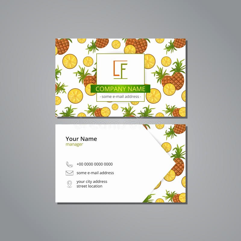 Pineapple Leaves Template New Vector Visit Card Template with Pattern Pineapple and