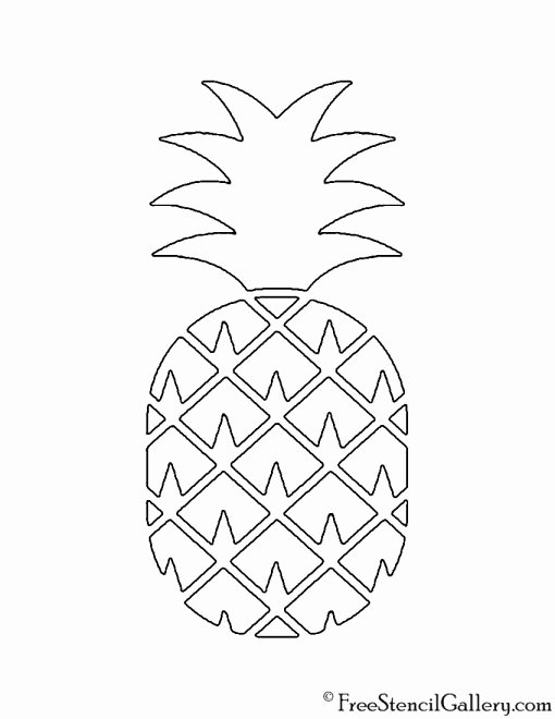 Pineapple Template Printable New Pineapple 02 Stencil