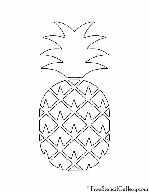 Pineapple Template Printable New Pineapple 02 Stencil