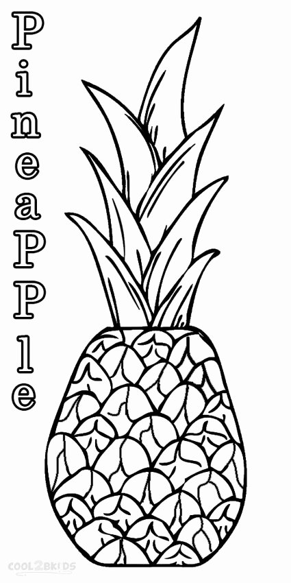 Pineapple Template Printable New Pineapple Coloring Pages