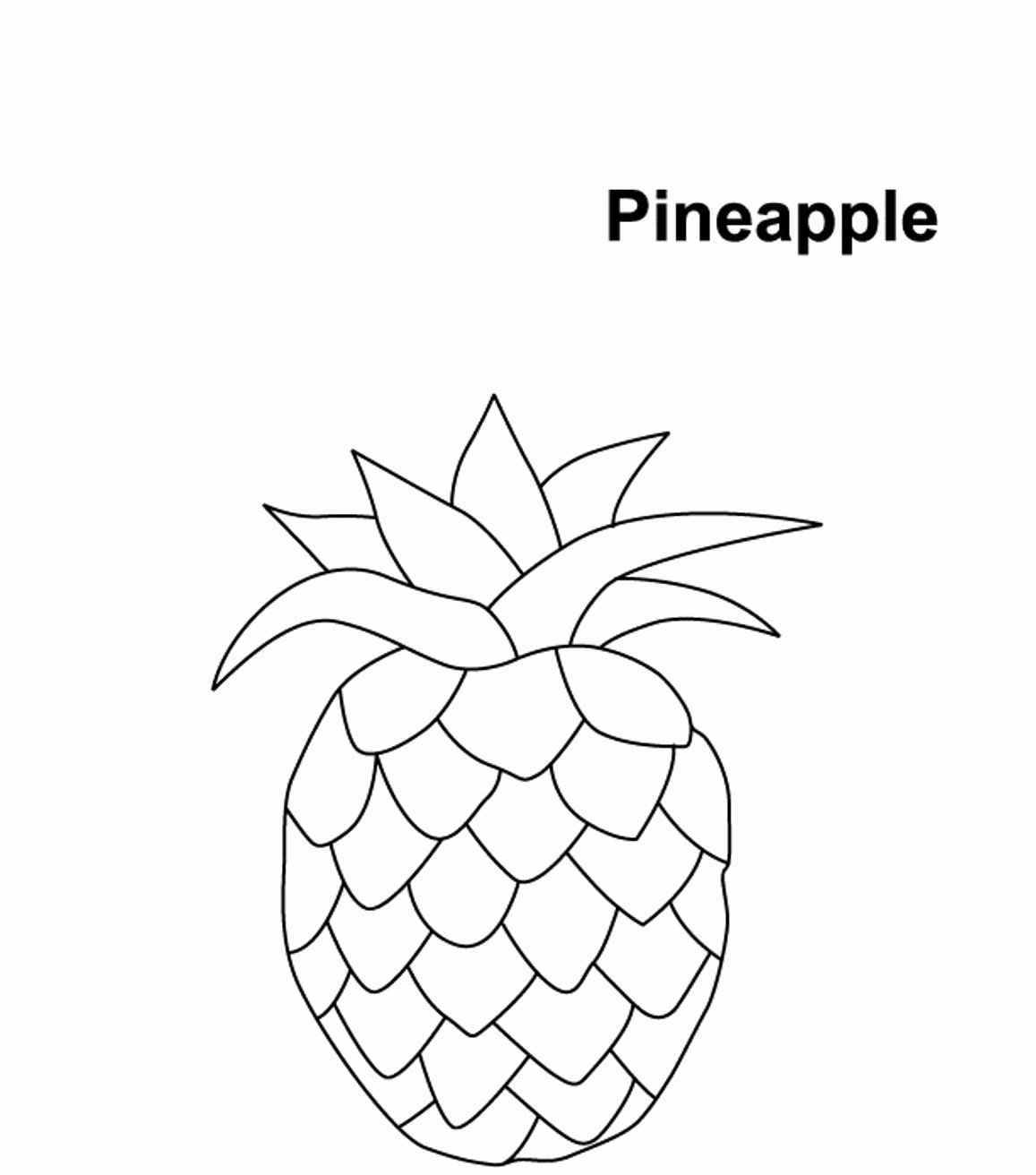 Pineapple Template Printable Unique Pineapple Coloring Pages