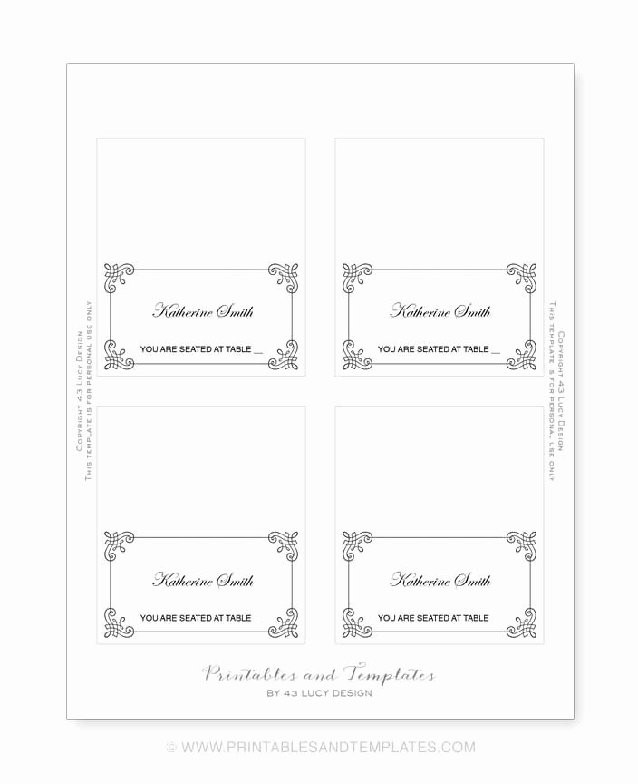Place Card Template 6 Per Sheet Awesome Place Card Template 6 Per Sheet Icebergcoworking