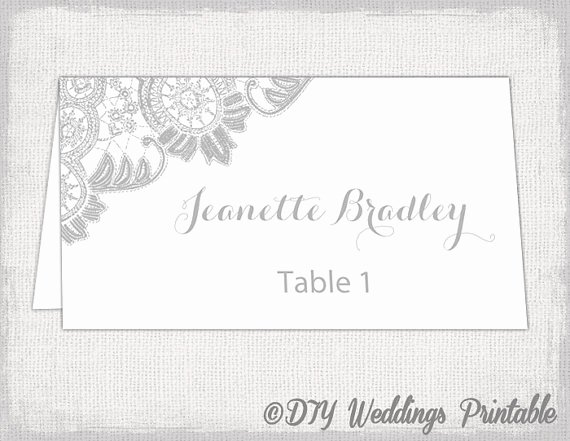 Place Card Template 6 Per Sheet Fresh Printable Place Cards Template Silver Gray Wedding Place Card