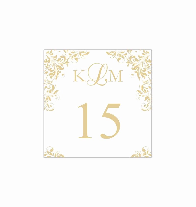 Place Card Template Word 6 Per Sheet Inspirational Printable Table Number Template Gold Champagne Tent