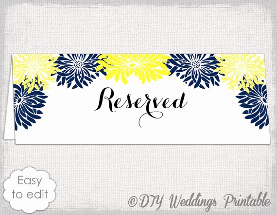 Place Card Template Word 6 Per Sheet Inspirational Reserved Card Template Flower Burst Printable