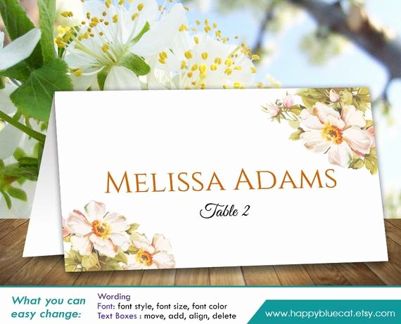 Place Card Template Word 6 Per Sheet Luxury Diy Printable Wedding Place Card Template Instant Download