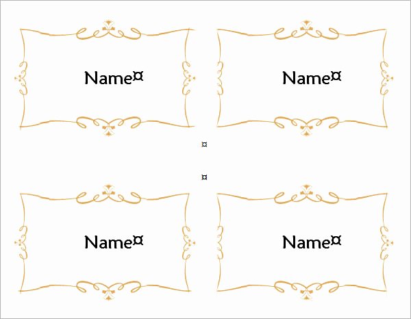 Place Card Template Word 6 Per Sheet Unique 7 Place Card Templates