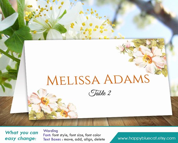 Place Cards Template 6 Per Sheet Awesome Diy Printable Wedding Place Card Template Instant Download