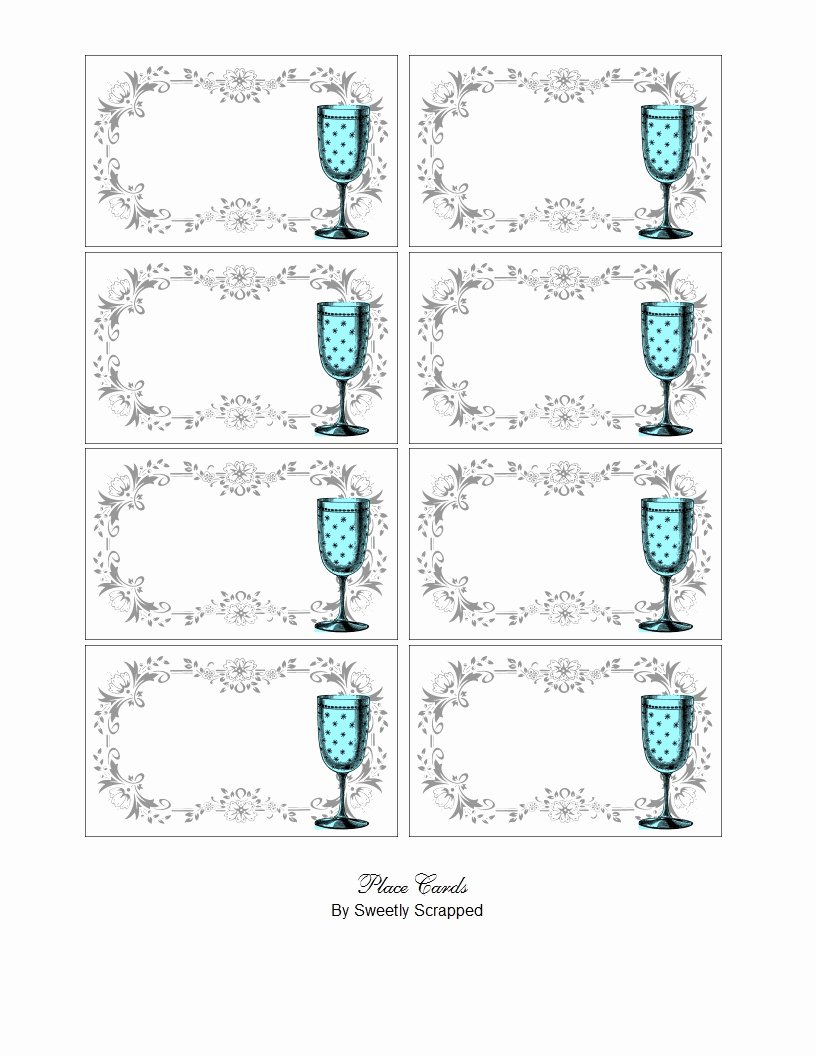 Place Cards Template 6 Per Sheet Lovely Free Printable Place Setting Template