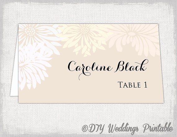 Place Cards Template 6 Per Sheet Lovely Place Card Template Vintage Pastels Gerber Daisy Diy Wedding