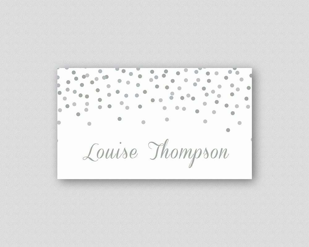 Place Cards Template 6 Per Sheet Unique Silver Glitter Place Card Template Diy Printable Wedding