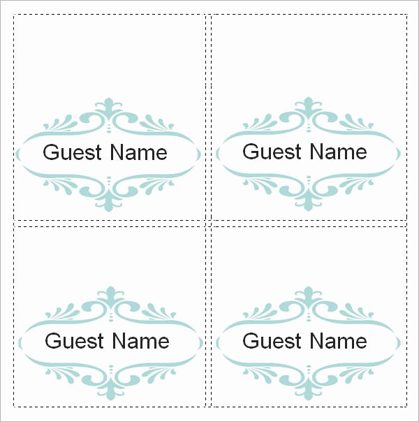 Place Cards Templates 6 Per Sheet Fresh Sample Place Card Template 6 Free Documents Download In