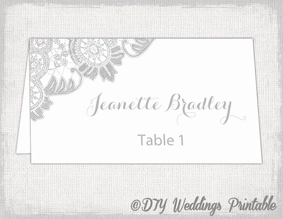 Place Cards Templates 6 Per Sheet New Printable Place Cards Template Silver Gray Wedding Place Card