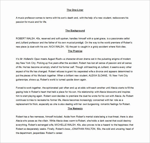 Play format Template Awesome Screenplay Outline Template 6 Free Sample Example