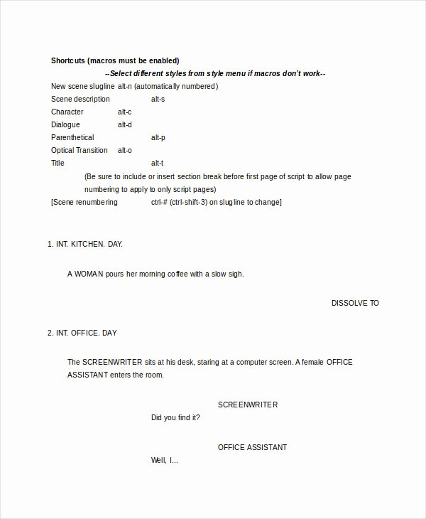 Play format Template Inspirational 2 Sample Screenplay Templates for Your Own Play or Movie