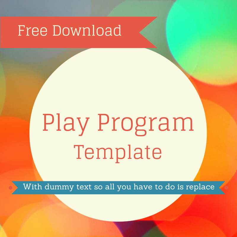 Play Program Templates New Free Play Program Template for Use This In Your