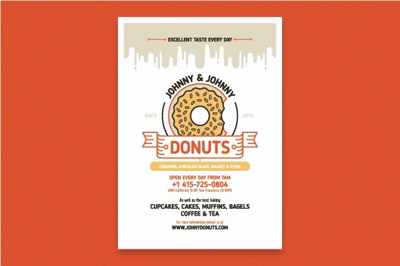 Playbill Template Photoshop Inspirational Donuts Poster Template Flyer Templates Creative Market