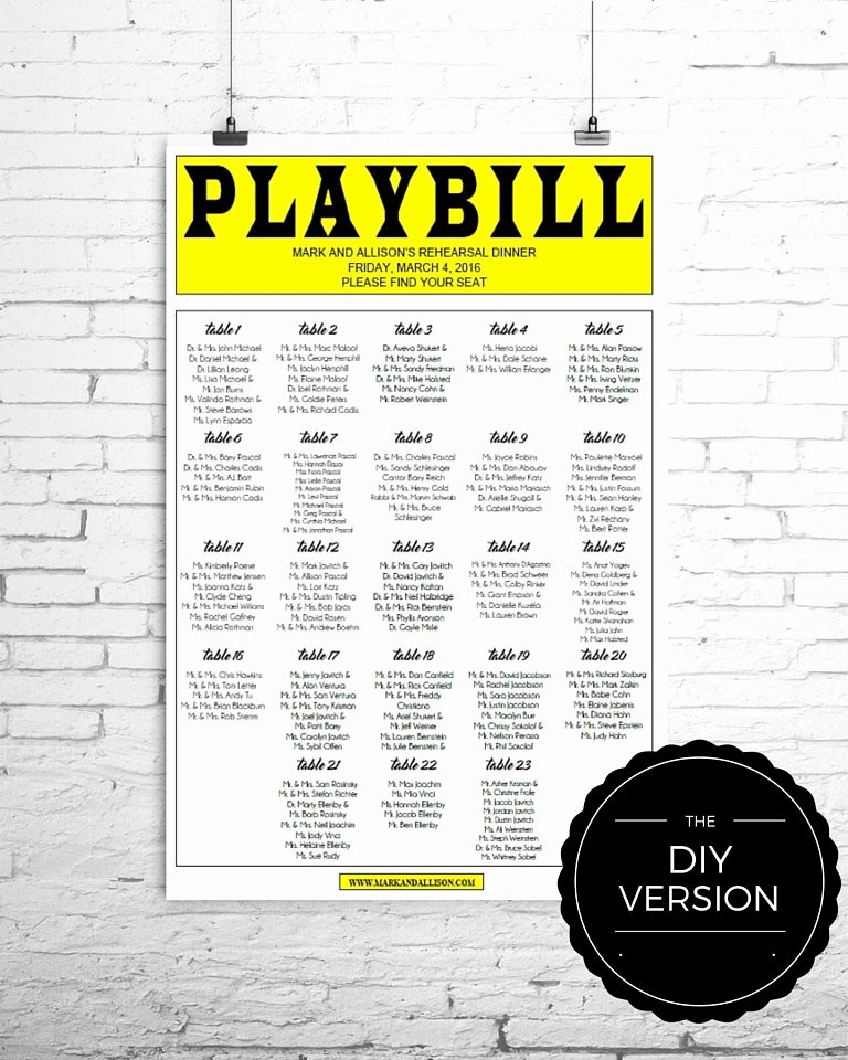 Playbill Template Word Inspirational Playbill Broadway Seating Chart Template Diy Digital File