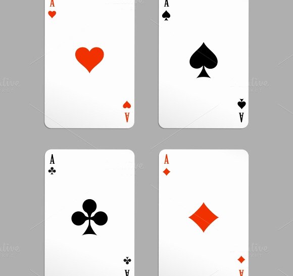 Playing Card Template Word Inspirational Ace Playing Cards Illustrations On Creative Market