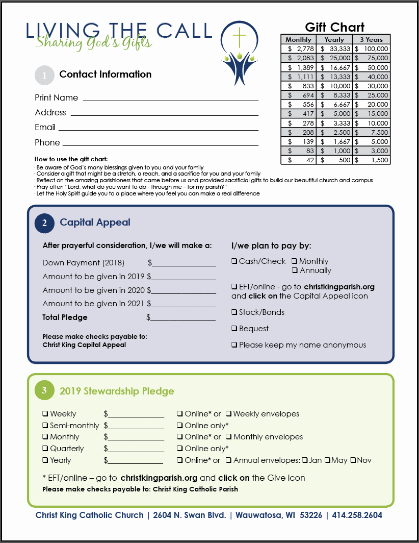 Pledge Card Template Word Awesome Capital Campaign Pledge Reminder Letter Sample Wallpaperall