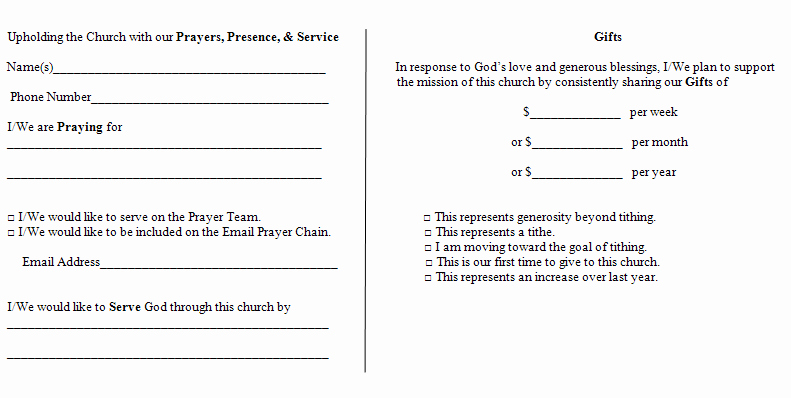 Pledge Card Template Word Fresh Stewardship Methodistthinker