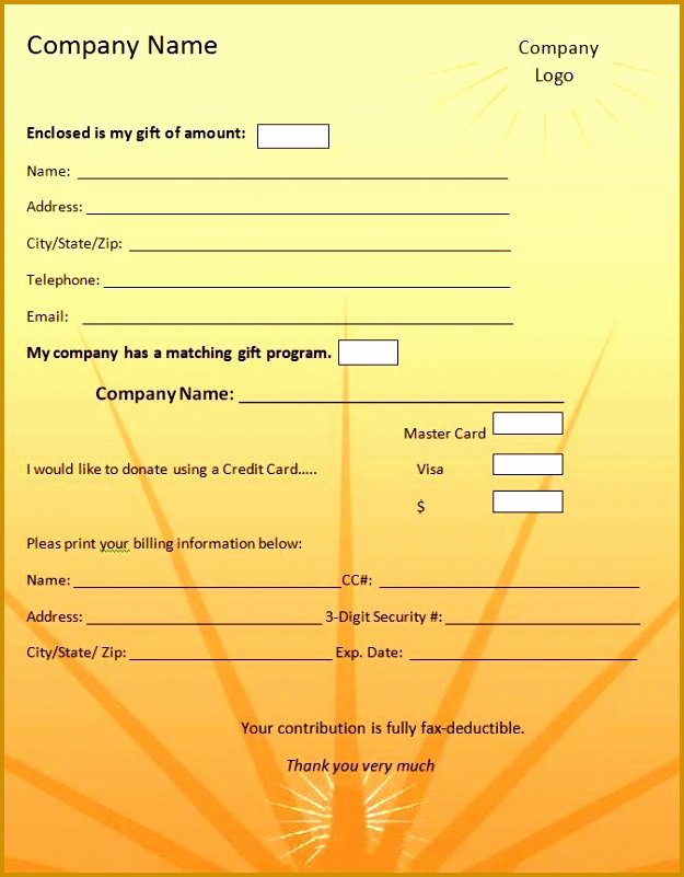 Pledge Card Template Word Lovely 6 Charity Pledge form Template