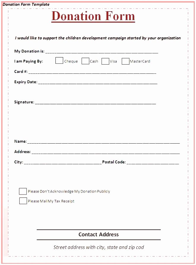 Pledge Card Template Word New 9 Charity Pledge form Template Dtauw