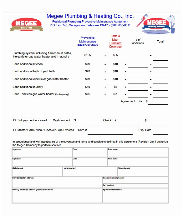 Plumbers Report Template Awesome 10 Plumbing Contract Templates &amp; Samples Doc Pdf