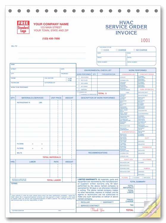 Plumbers Report Template Unique 6501 A K A 6501 3 Hvac Service order forms with Checklist