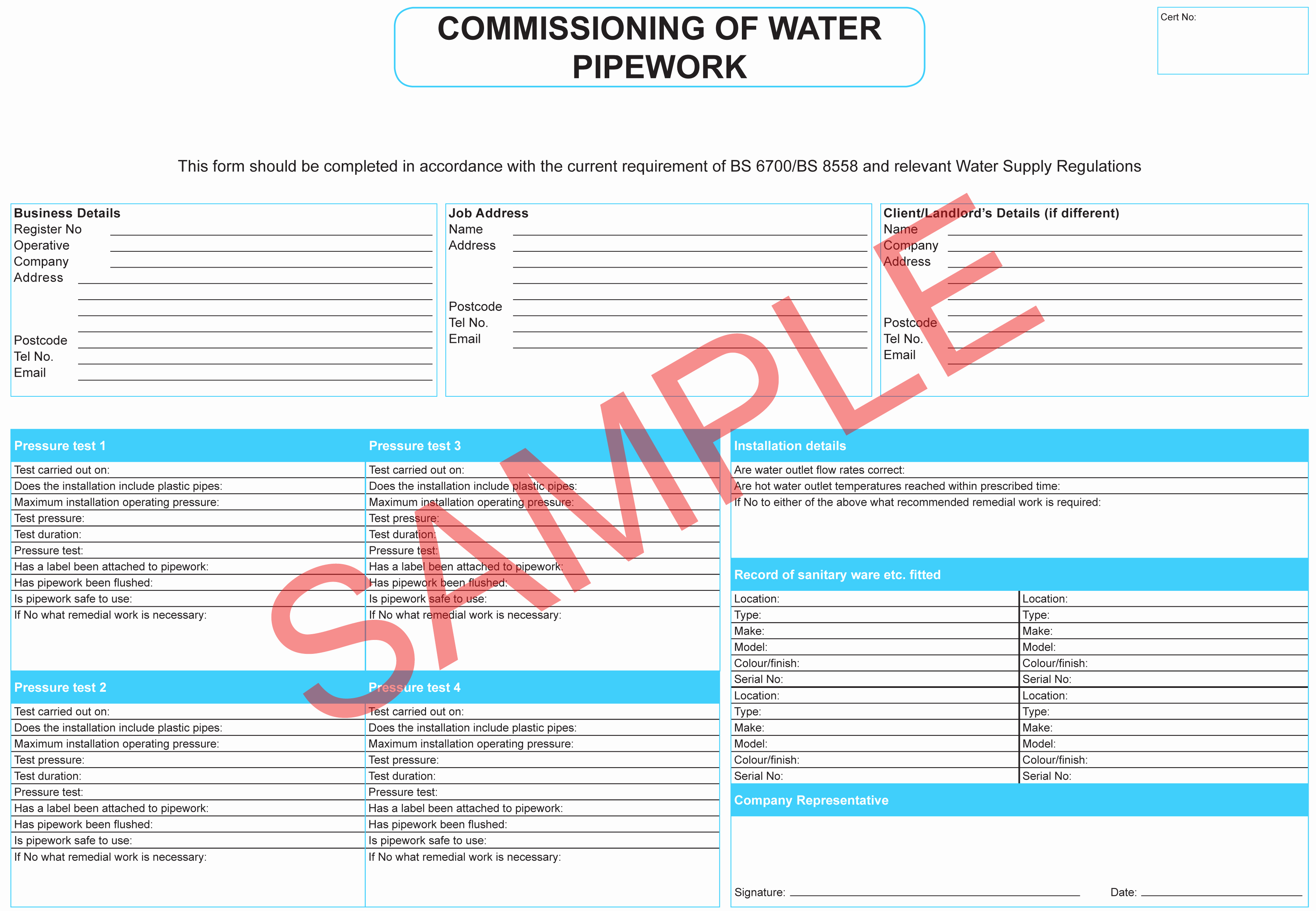 Plumbers Report Template Unique Certificates