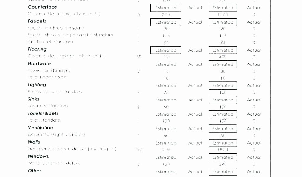 Plumbing Estimate Template Beautiful Home Repair Cost Estimator Estimate Template Simple