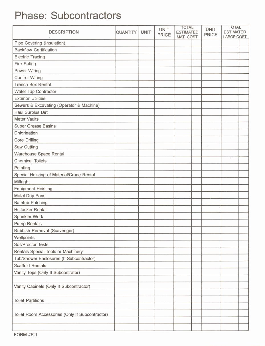 Plumbing Estimate Template Elegant Contractors Proposal Template