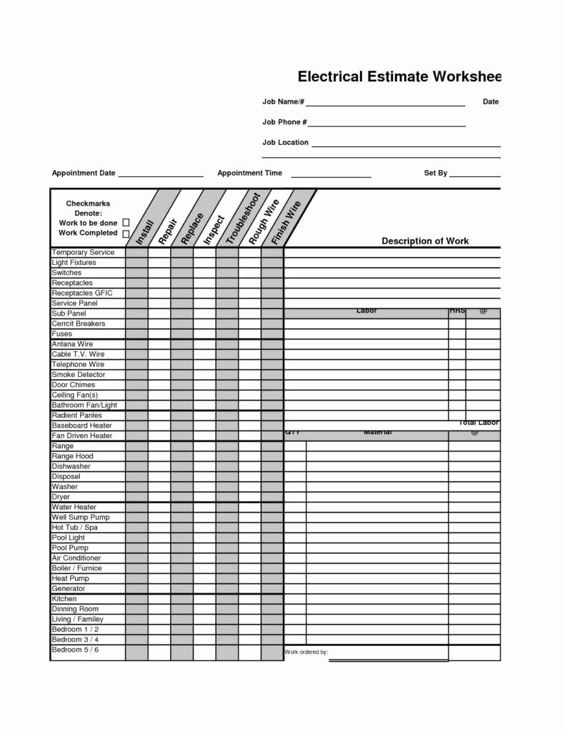 Plumbing Estimate Template New Plumbing Estimate forms Free La Portalen