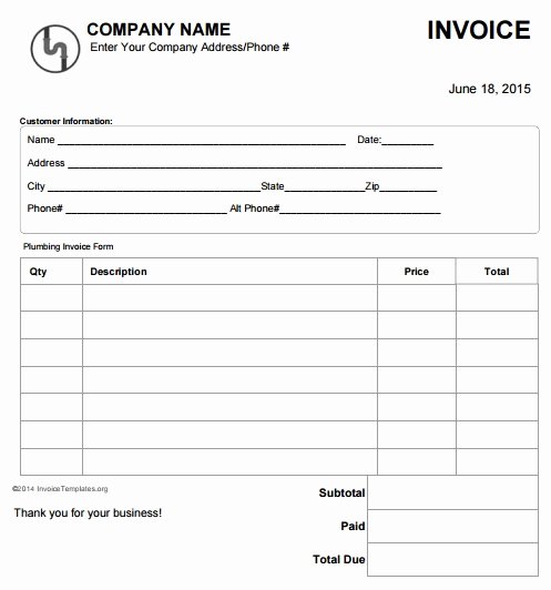 Plumbing Estimate Template Unique 14 Free Plumbing Invoice Templates Demplates