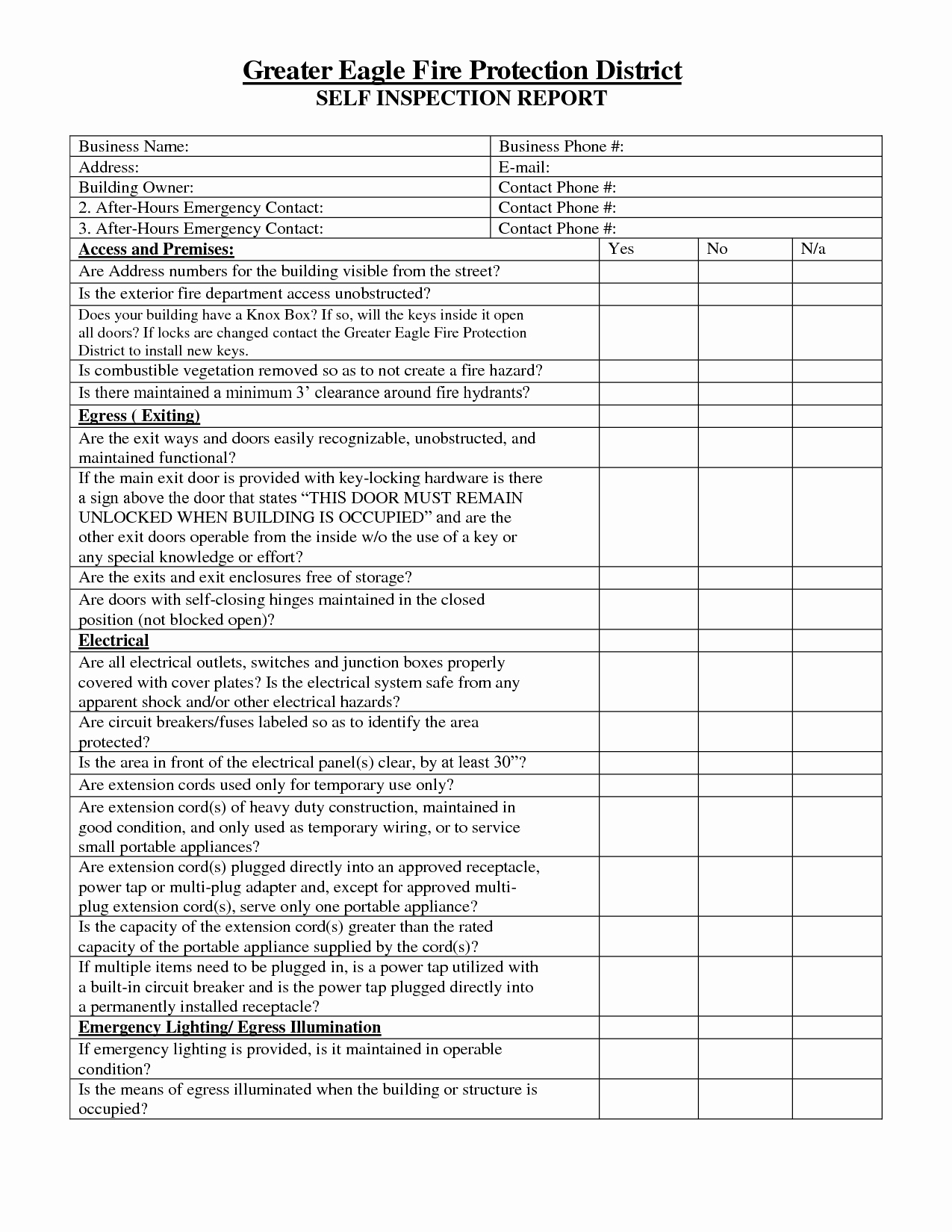 Plumbing Inspection Report Template Awesome 18 Of Residential Fire Inspection form Template