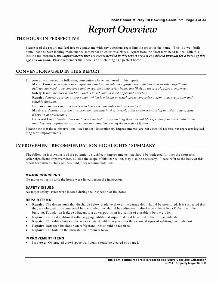 Plumbing Inspection Report Template Unique Residential Home Inspection Sample Report