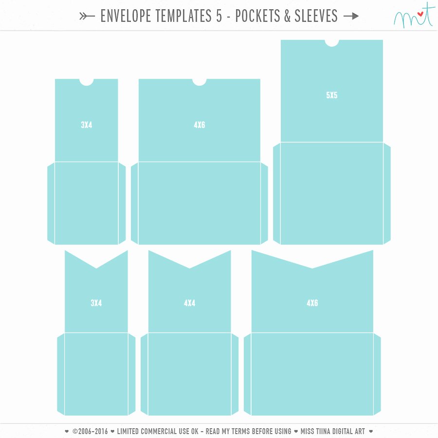 Pocket Envelope Template Elegant Envelope Templates 5 Pockets &amp; Sleeves ·cu· Miss Tiina