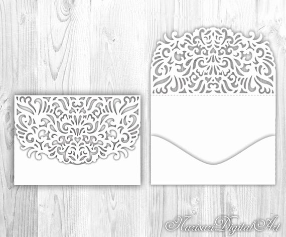 Pocket Envelope Template Luxury Wedding Invitation Pocket Envelope 5x7 Cricut Silhouette