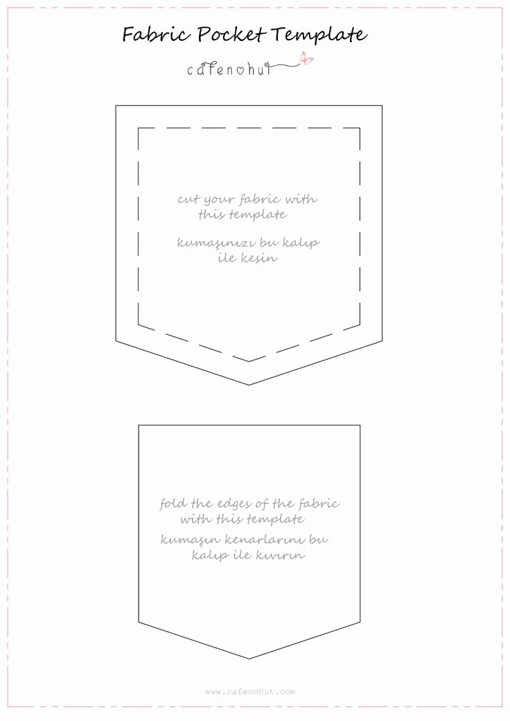 Pocket Shirt Template Beautiful Fabric Pocket Template Pdf Sew Pinterest