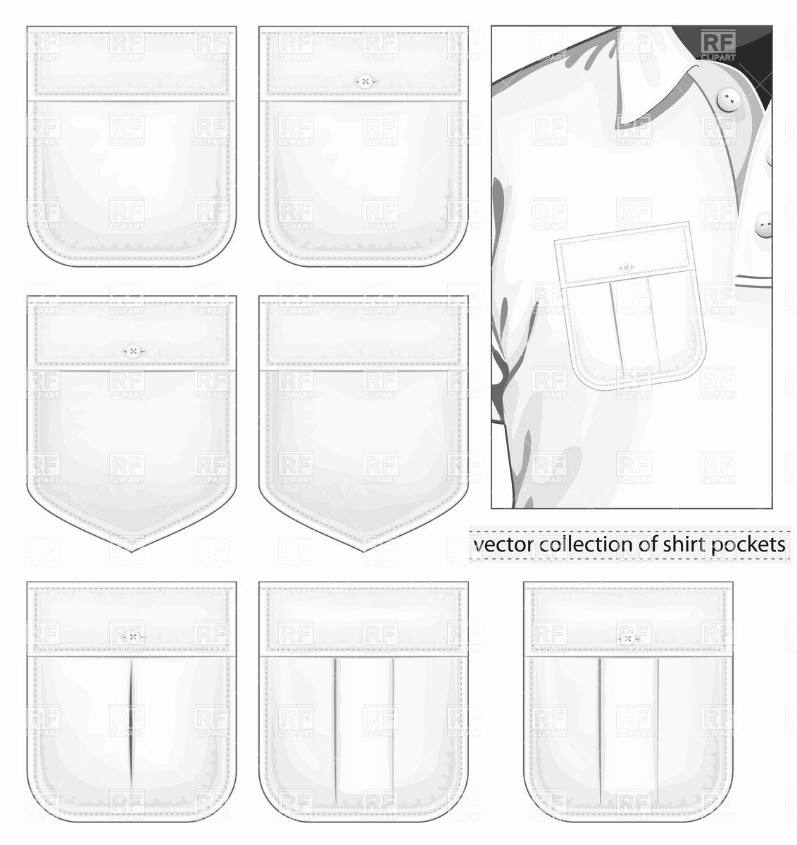 Pocket Shirt Template Fresh Collection Of Shirt Pockets Vector Image – Vector Artwork